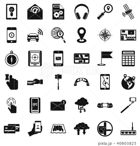 Mobile widget icons set, simple style 40603825