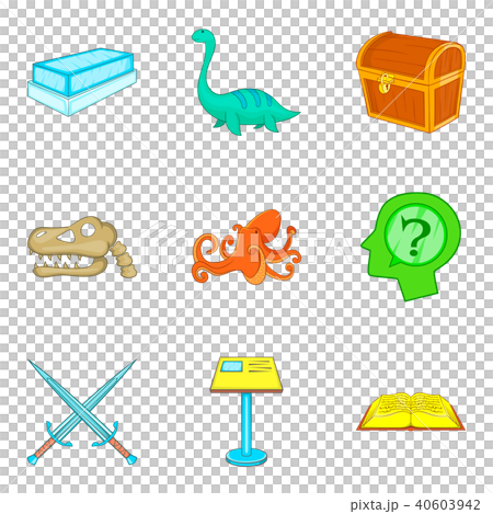 Museum management icons set, cartoon style Museum management icons set, cartoon style 40603942