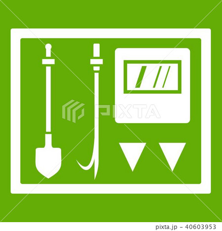 Fire shield icon green 40603953