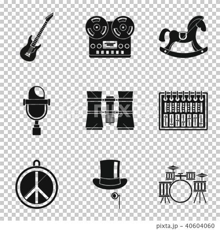 Musical education icons set, simple style Musical education icons set, simple style 40604060