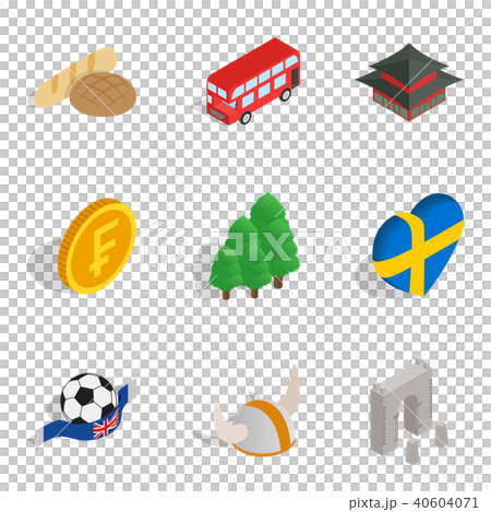 English nation icons set, isometric style English nation icons set, isometric style 40604071