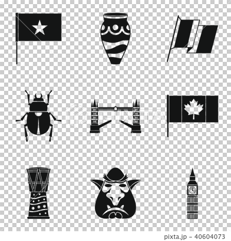 World country icons set, simple style World country icons set, simple style 40604073