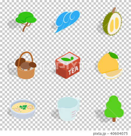 Forest park zone icons set, isometric style Forest park zone icons set, isometric style 40604075