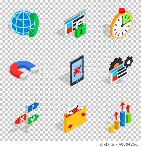 Local area network icons set, isometric style Local area network icons set, isometric style 40604250