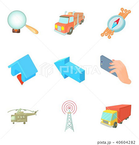Search space icons set, cartoon style 40604282