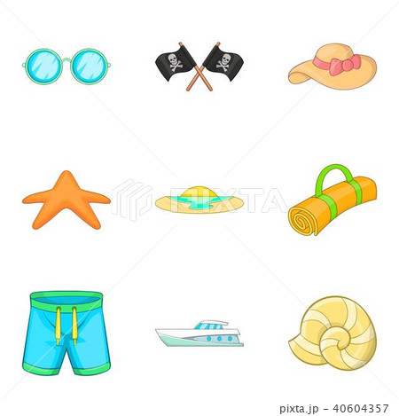 Seamanship icons set, cartoon style 40604357