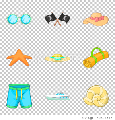 Seamanship icons set, cartoon style 40604357