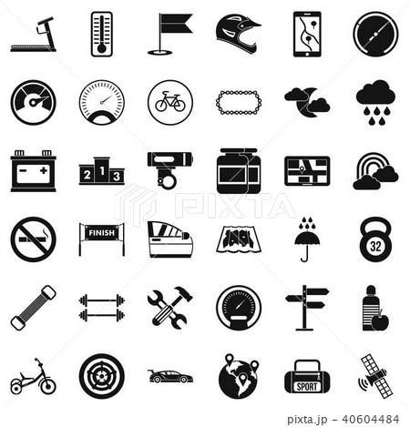 Motorsport Icons Set Simple Styleのイラスト素材