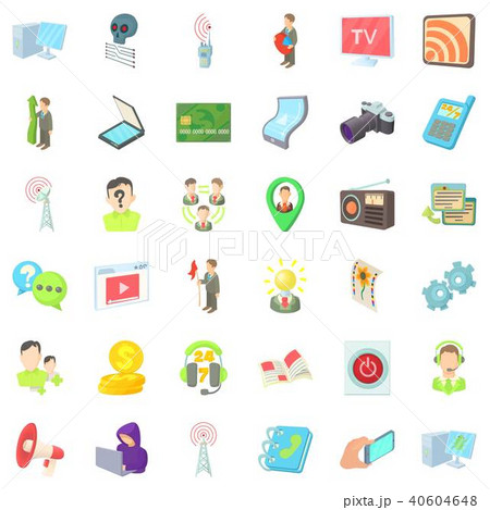 Video system icons set, cartoon style 40604648