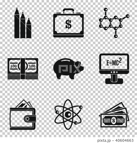 Financial remuneration icons set, simple style 40604663