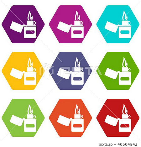 Lighter icon set color hexahedron 40604842