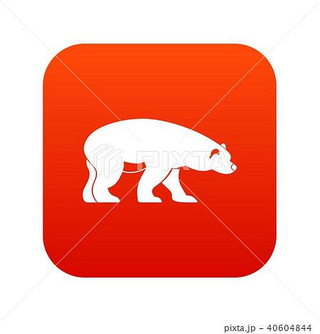 Bear icon digital red 40604844