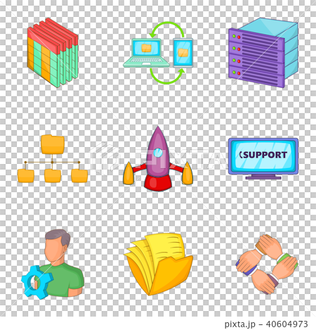 Business scheduling icons set, cartoon style 40604973