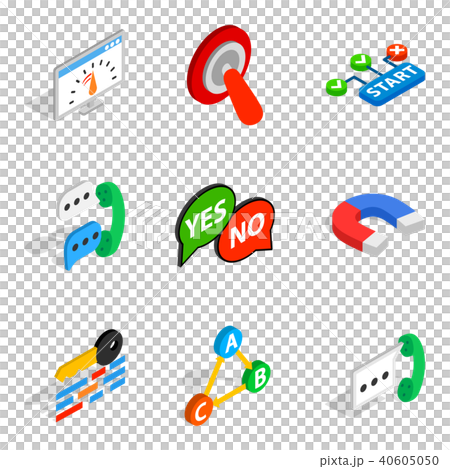 Respond icons set, isometric style - Stock Illustration [40605050] - PIXTA