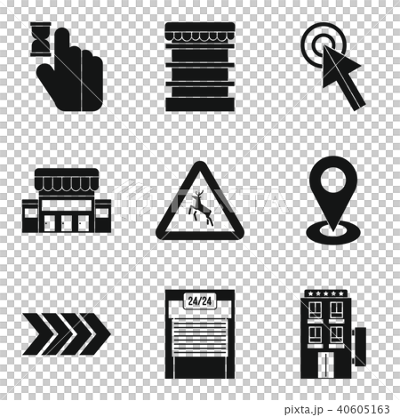 Indication icons set, simple style Indication icons set, simple style 40605163