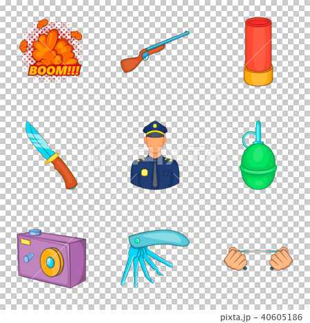 Home guard icons set, cartoon style 40605186