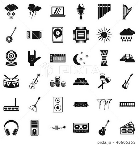 Perfect sound icons set, simple style Perfect sound icons set, simple style 40605255