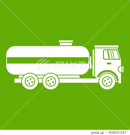 Fuel tanker truck icon green 40605397