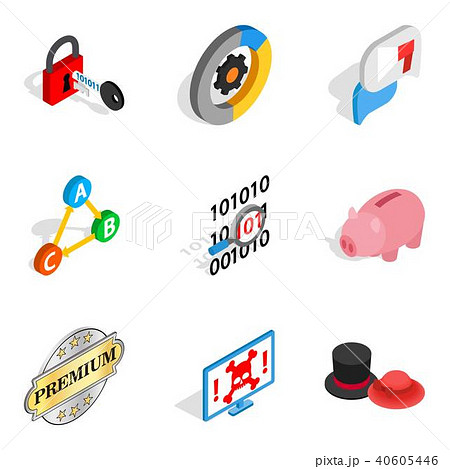 Presentation icons set, isometric style Presentation icons set, isometric style 40605446