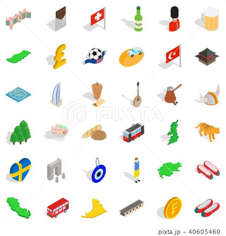 Kind icons set, isometric style Kind icons set, isometric style 40605460