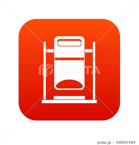 Swinging trashcan icon digital red 40605480
