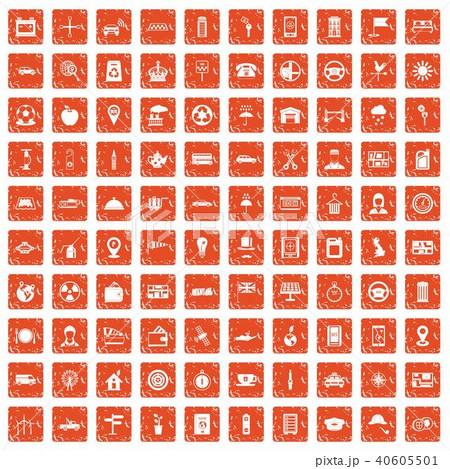 100 taxi icons set grunge orange 100 taxi icons set grunge orange 40605501