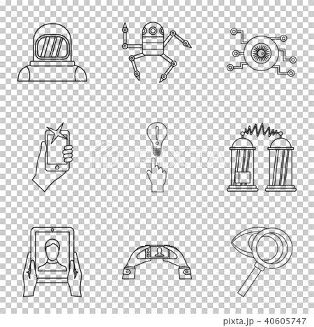 Scientific investigation icons set, outline style 40605747