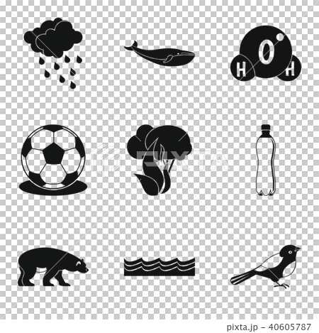 Atmospheric icons set, simple style Atmospheric icons set, simple style 40605787