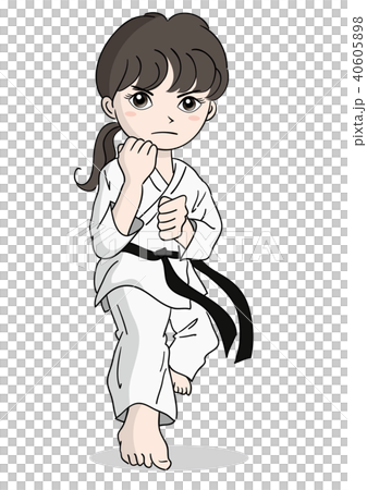 Karate Girls Pose C - Stock Illustration [40605898] - PIXTA