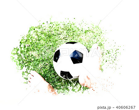 football ball on watercolor painting background. 40606267