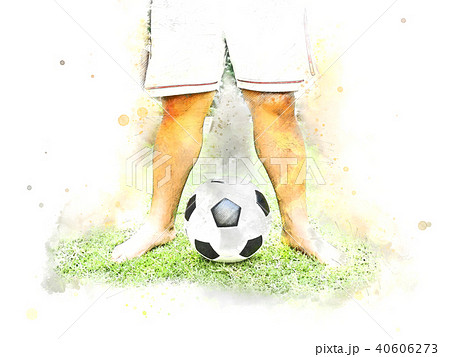 football ball on watercolor painting background. football ball on watercolor painting background. 40606273