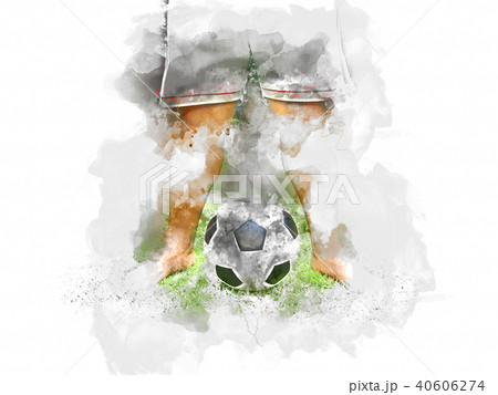 football ball on watercolor painting background. football ball on watercolor painting background. 40606274