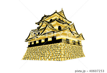 日本の城現存天守彦根城金のイラスト素材