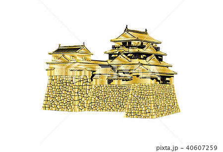 日本の城現存天守松山城金 日本の城現存天守松山城金 40607259
