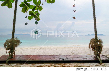 blur swing over sea beach 40610123