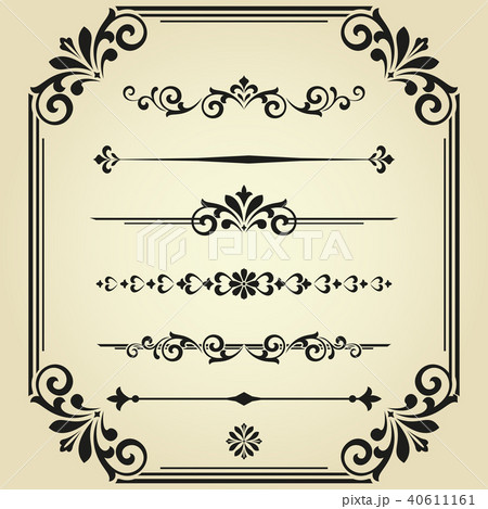 Vintage set. Floral elements for design monograms 40611161