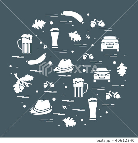 various symbols of Germany arranged in a circle various symbols of Germany arranged in a circle 40612340