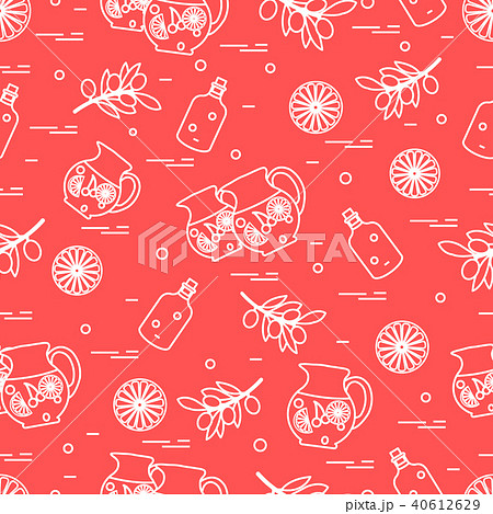 Cute seamless pattern with pitcher of sangria, Cute seamless pattern with pitcher of sangria, 40612629