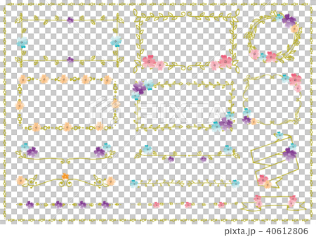 Hand drawn line frame set Hand drawn line frame set 40612806