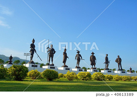 Statues of seven former Thai kings at Hua hin  40613389