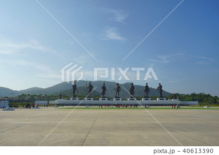 Statues of seven Thai kings in the Ratchapak park 40613390