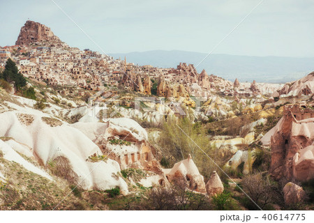 Ancient town and castle of Uchisar dug from a mountains 40614775