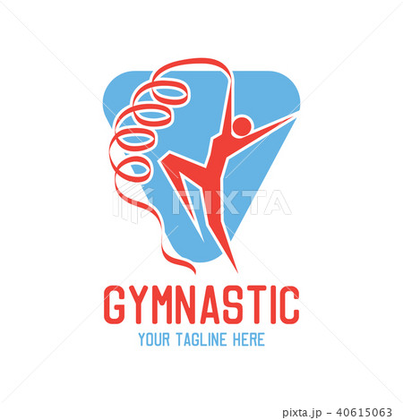gymnastic sport logo, vector illustration 40615063