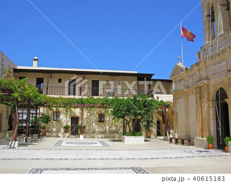 Greece, Crete, courtyard of Monastery 40615183