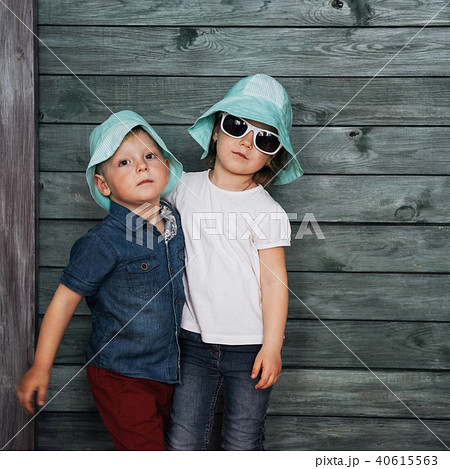 Happy young children siblings Ukraine. Europe 40615563