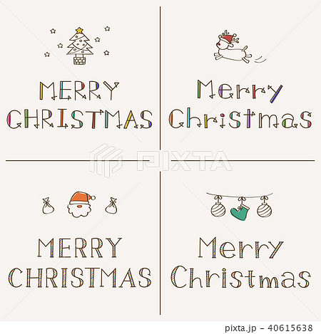 Merry Christmas 手書きフォントのイラスト素材 40615638 Pixta