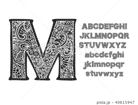 Ornate decorative vector font. Monogram letters. 40615947