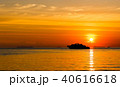 Ferry boat on the sea at sunset background. 40616618