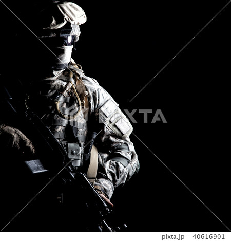 Army ranger high contract portrait on black Army ranger high contract portrait on black 40616901