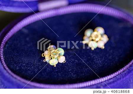 アクセサリーケースに入ったオパールチャーム 40618668